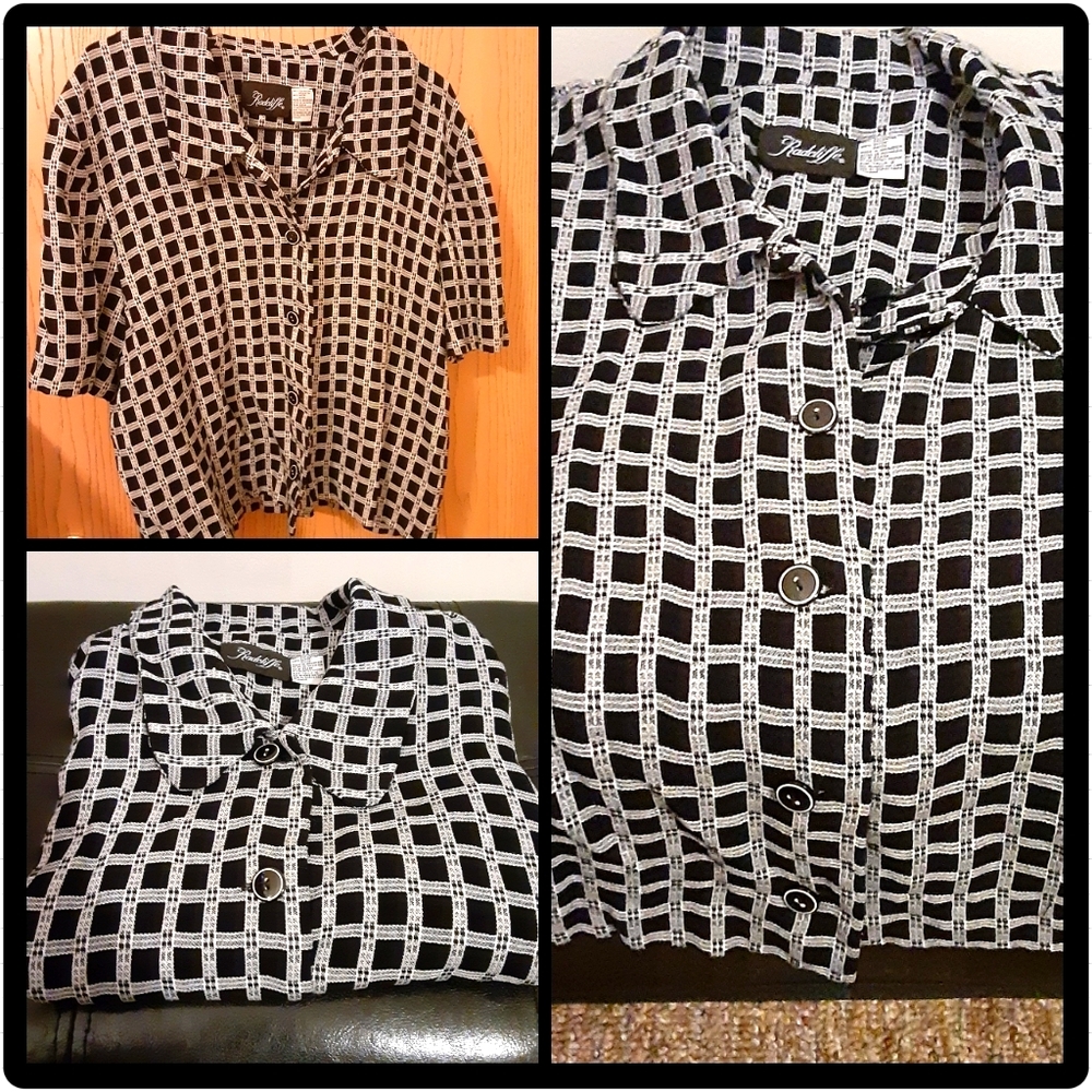 "Sheroes" Short-sleeve Blk/White Blouse